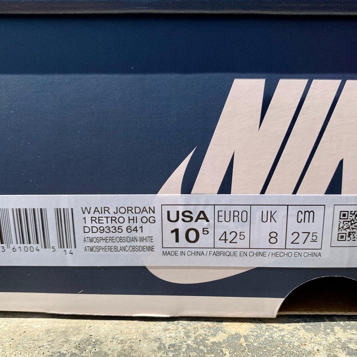 Air Jordan 1 Atmosphere Size Label