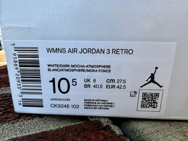Air Jordan 3 Neapolitan Size Label