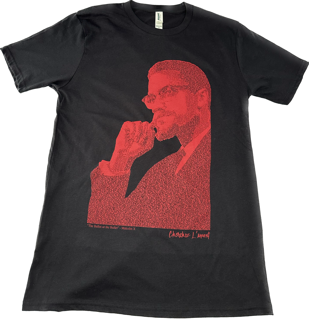 Organic Shirt Black Malcolm X Front